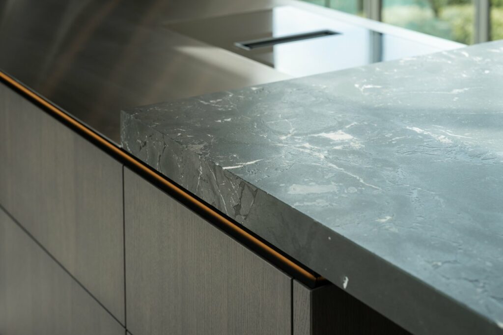 Close up of kitchen worktop